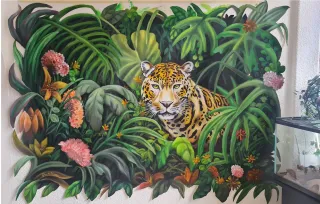 Sun Jaguar, mural by DiArsanima