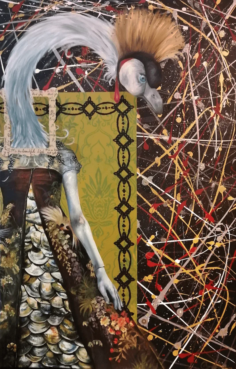 Crane Lady, painting by DiArsanima